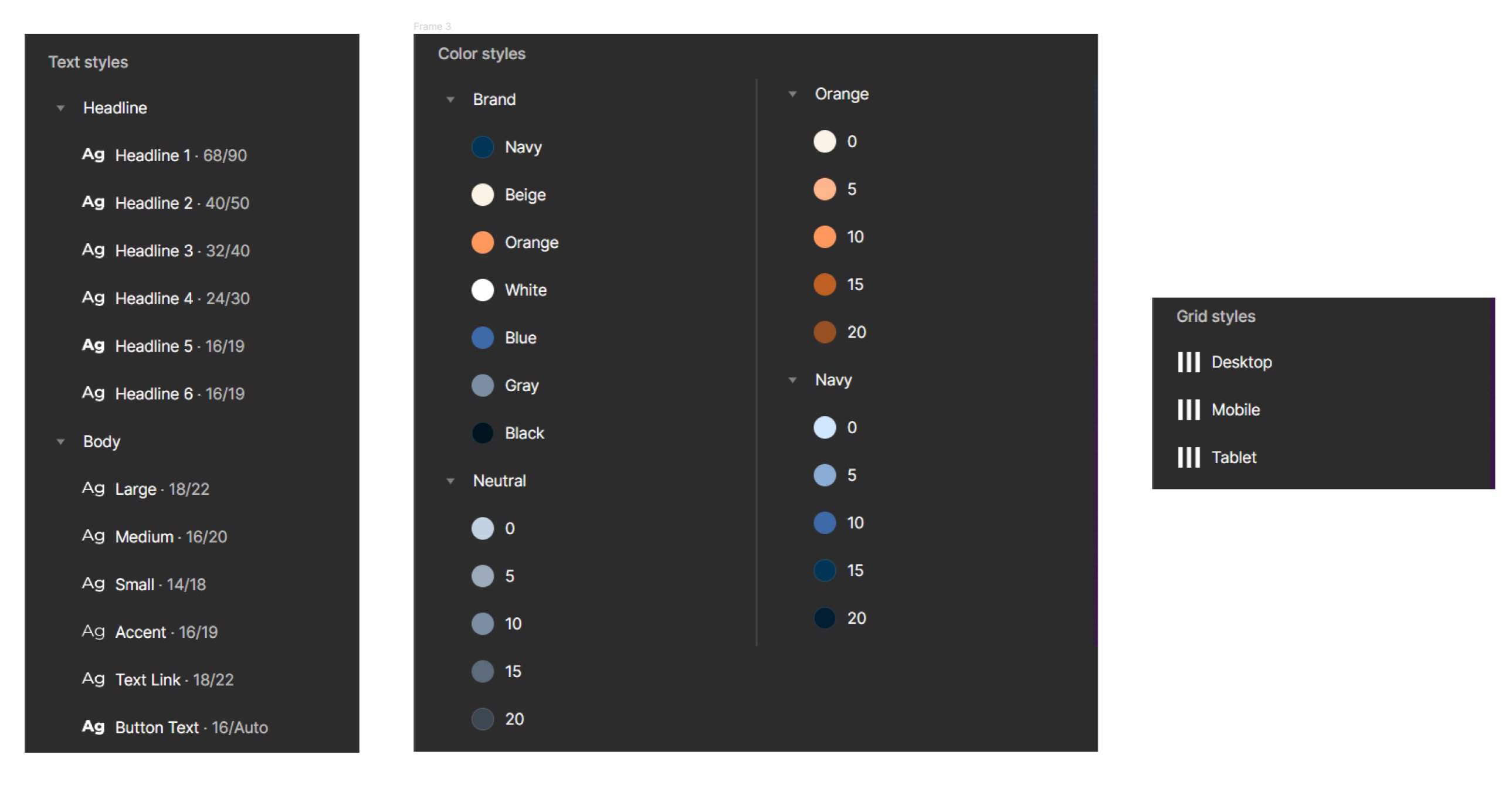 To promote design unity, I created a complete color palettes for all the colors selected in the Brand Guideline. This made iteration and scalability so much easier for later on.